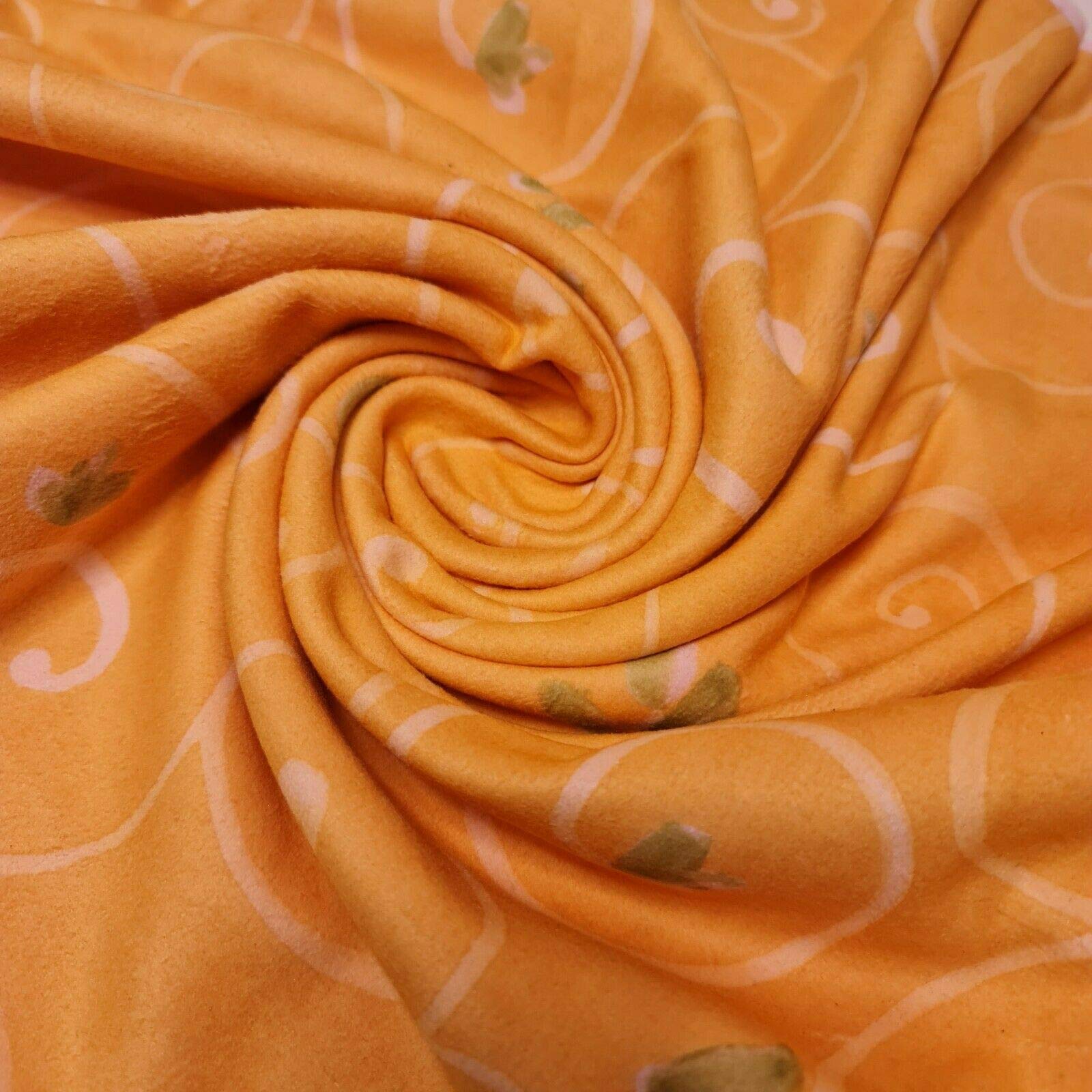 Soft Warm Poly Fleece Soft Brushed Flannel Floral Prints Craft Dress Fabric 58" (Design -1)