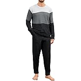 Yimoon Mens Fleece Pajamas Set Soft Fluffy Pjs Sleepwear Winter Warm Long Sleeve Fuzzy Loungewear