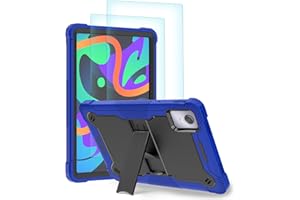 L00KLY Kickstand Case for Lenovo Tab M11 2024, Case with Screen Protector, 3 in 1 Heavy Duty Rugged Shockproof Protective Cas