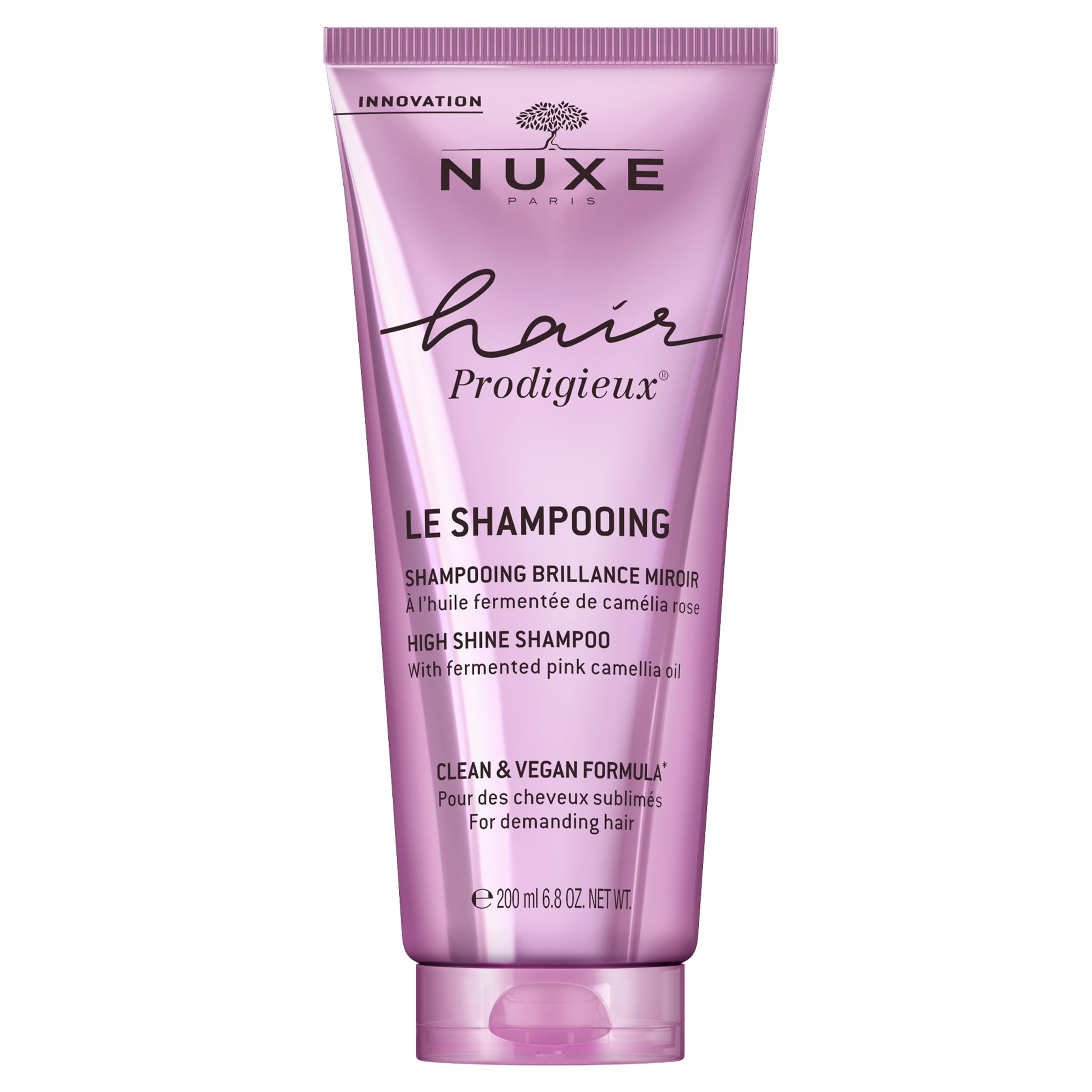 Nuxe Hair Prodigieux High Shine Shampoo 200ml, Gentle Cleansing Shampoo, Nourishes Without Weighing Down Hair, With Huile Prodigieuse Scent, For Softness & Shine, Vegan Formula