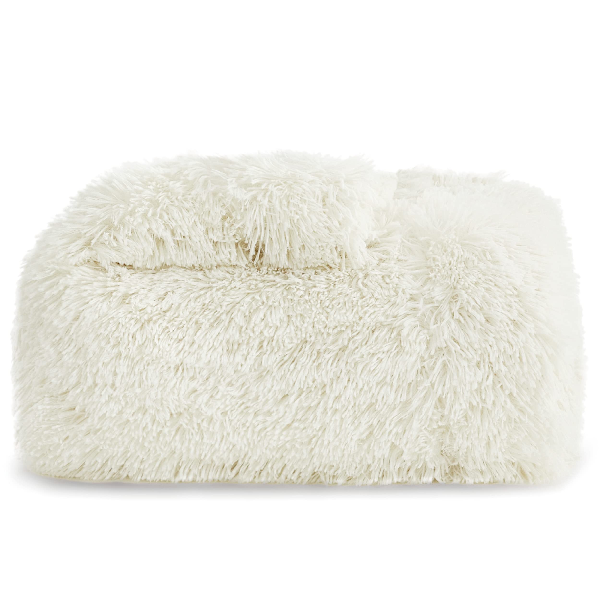 Bedsure Fluffy Cream Throw Blanket Decorative Throw Blankets for Bed Couch Sofa, Cream Decor Sherpa Fleece Soft Cozy Fuzzy Plush Thick Warm Faux Fur Decorations, Ivory Baby Girl Gifts, 50x60
