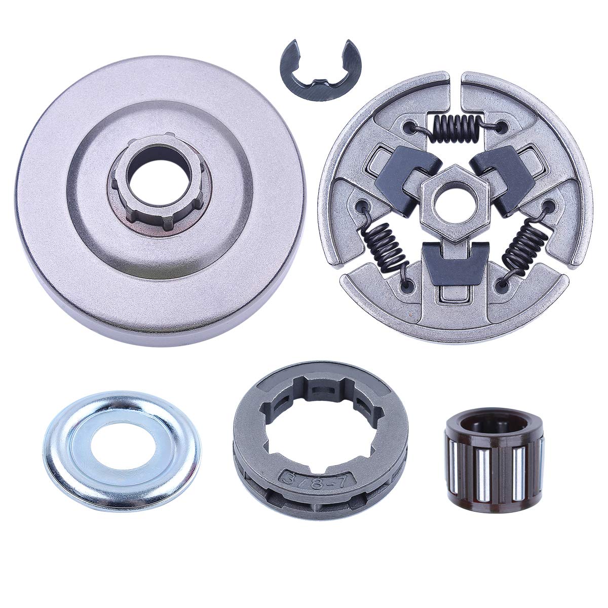 Precision Design Clutch Drum (3/8" 7 Teeth) with Clutch Assembly and Rim Sprocket kit for Stihl MS311 MS391 MS290 MS340 MS360 MS310 MS390 029 034 036 Chainsaw
