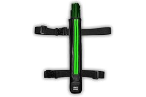 HOUSE OF RAVE LED Hand Fan Holder for Waist/Thigh Straps - Secret Rear Pocket Fan Holster - Long Lasting Faux Leather LED Holster for Hand Fans - Festival Fan Accessory