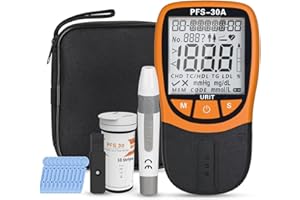 Official Blood Total Cholesterol Test Kit, 5 in 1 Triglycerides Test Kit Professional Grade Quick Blood Lipid Analysis Meter 