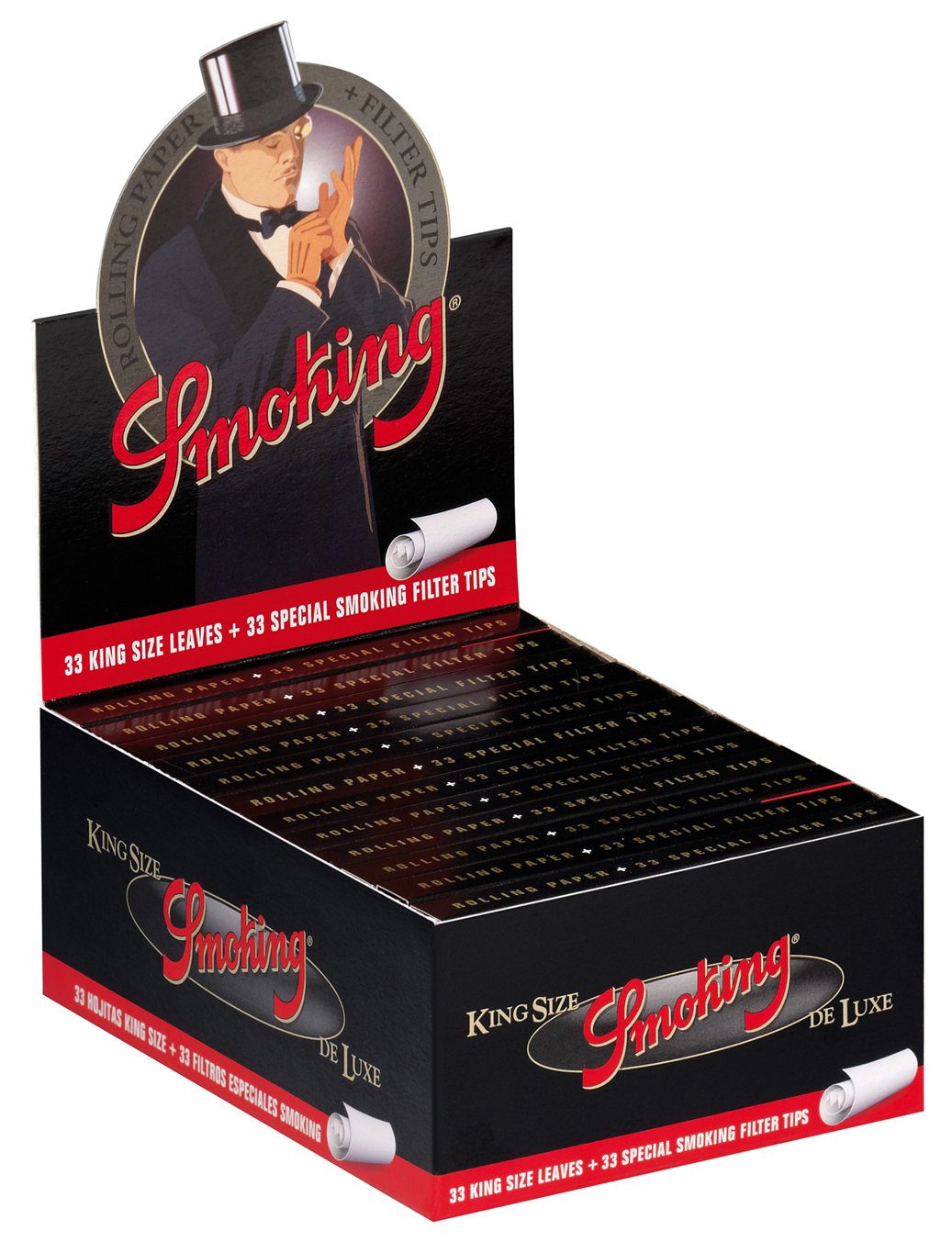 Smoking Deluxe Papers + Tips King Size Slim Filter Tips Integrated 2 Boxes (48x Booklets)