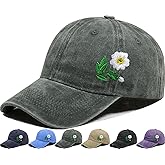 Busnos Flower Baseball Hat Baseball Cap Funny Trucker Hats for Women Cute Distressed Ball Caps Ponytail Hat for Women