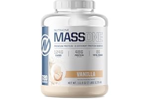 NutraOne Massone Mass Gainer Protein Powder Gain Mass Protein Meal Replacement (Vanilla - 7 lbs.)