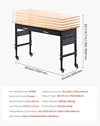 VEVOR Adjustable Workbench, 60-inch Garage