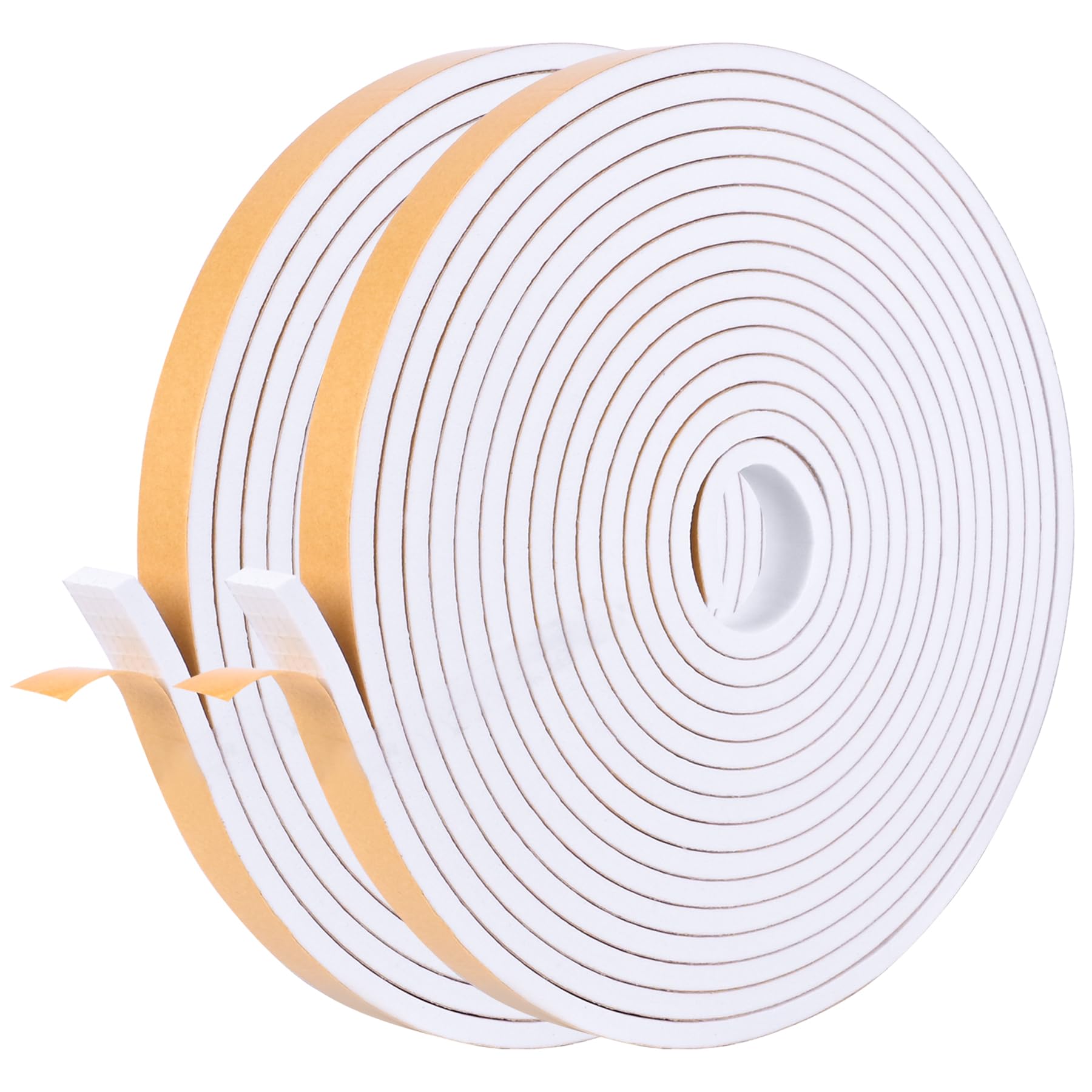Photo 1 of Self Adhesive Foam Tape Weatherstrip 1/2in x 1/4in x 42Ft High Density Foam Insulation Strips Foam Seal Weather Stripping with Strong Adhesive for Door and Window Sound Isolation Soundproofing, White
