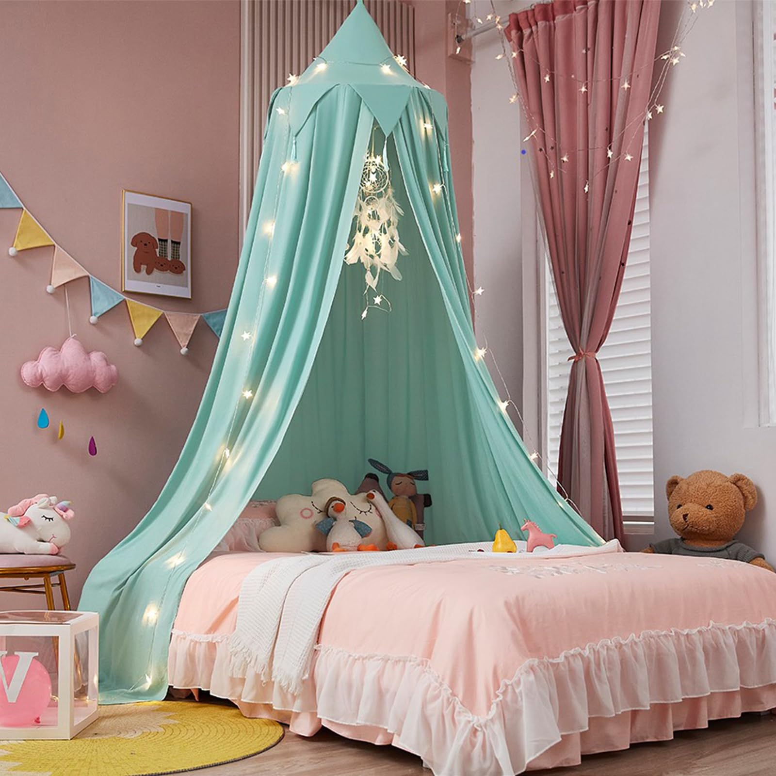 ZIQINPSQ Bed Canopy,Mosquito Protection,Mosquito Net Double Bed and Single Bed,Insect Repellent Foldable Portable for Girls Home, Garden, Balcony, Camping. (Green)