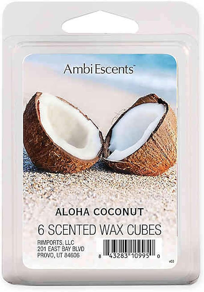 6Pack Aloha Coconut Scented Wax Cubes Home & Kitchen