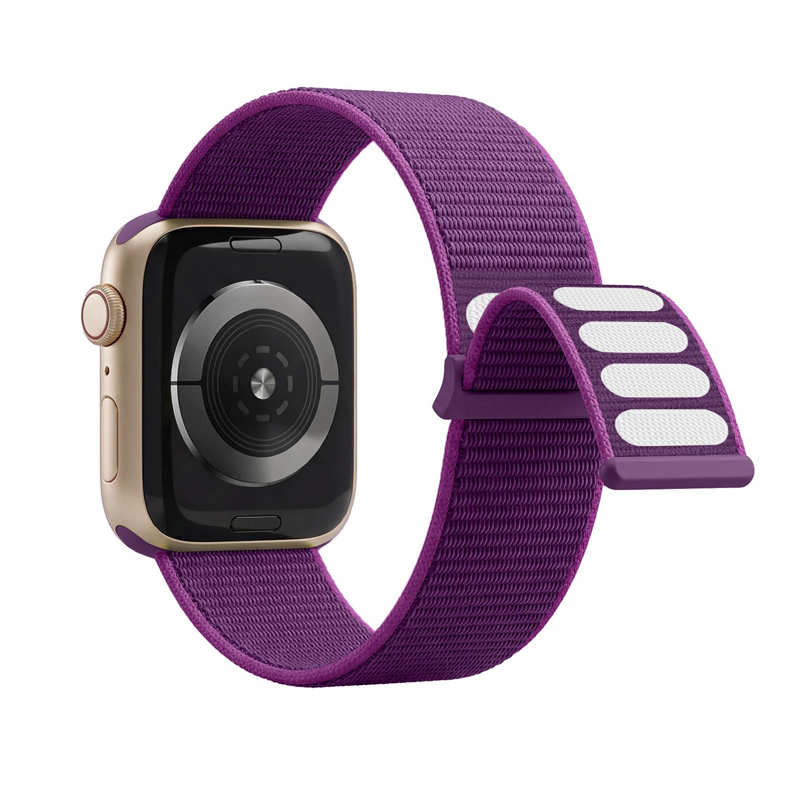 Lobnhot Nylon Strap Compatible for Apple Watch Straps 42mm 44mm 45mm 46mm, Adjustable Soft Sports Band Compatible with iWatch Series 10 9 8 SE 7 6 5 4 3 2 1, Purple