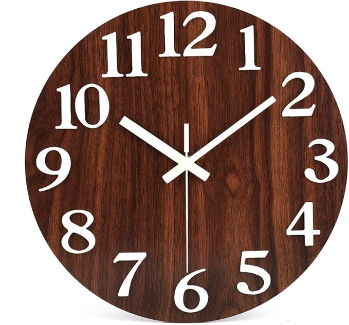 Horloge Murale Luminescente 30 Cm - Chiffres Et Aiguilles Fluorescents, Mouvement Silencieux - Design Moderne Pour Chambre, Salon, Bureau
