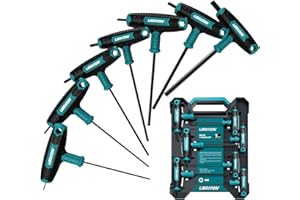 Libraton T Handle Allen Wrench Set, T-Handle Hex Key Set, Two-End and Chamfered Tips Design, Metric 2.5mm-10mm, Auto Bike Rep