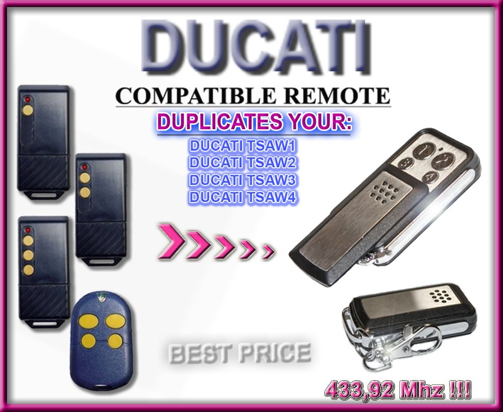 Universal Blue Remote Control Key Fob For Ducati Allducks TSAW1, TSAW2, TSAW3, 124 Models 6 thumbnail image