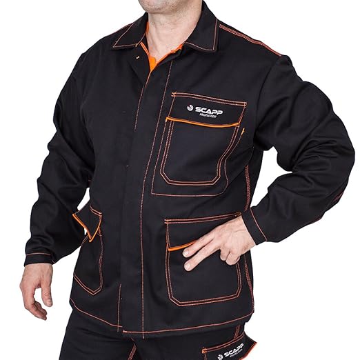 SCAPP Protection Schweißerjacke PROBAN Qualität 340 g/m² schwarz-orange (26, schwarz-orange)