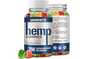 CHANUBITO Hemp Gummies 100% Natural Organic Hemp Supplement for Pain Sleep Anxiety - High Potency Pure Hemp Oil Extract Edibles Gummy 1 Pack, Vegan, Non-GMO Omega 3-6-9