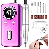 CozyZen Cordless Nail Drill Professional: 45000 RPM Rechargeable Electric Nail File Kit, Portable & Low Noise for Acrylic, Gel Nails, Manicure & Pedicure - Salon & Home Use