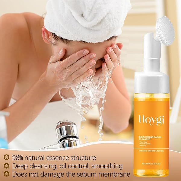 BSMKCL TURMERIC FACIAL CLEANSER, SKINCARE FACE WASH, MOISTURISING TURMERIC FOAMING CLEANSER, ANTI AGING EXFOLIATING SOOTHING HYDRATING SKINCARE FACIAL WASH FOR FACE BODY