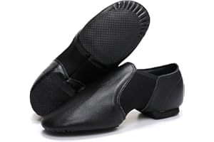 XiaoLiuni Jazz Shoes for Girls Slip-On Dance Shoes Genuine Leather Jazz Dance Shoes for Girls Boys（Little Kid/Big Kid）