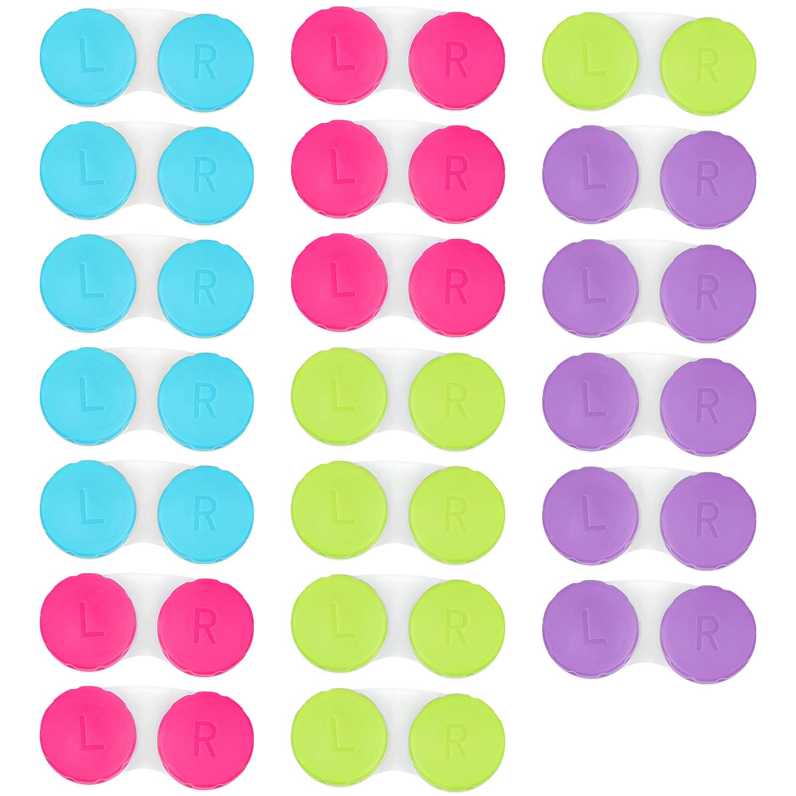 Jinlaili 20PCS Travel Contact Lens Cases, Portable Lens Holder, Box Left/Right Eyes Container, Mini Leak Proof Eye Case for Travel Home, 4 Colors