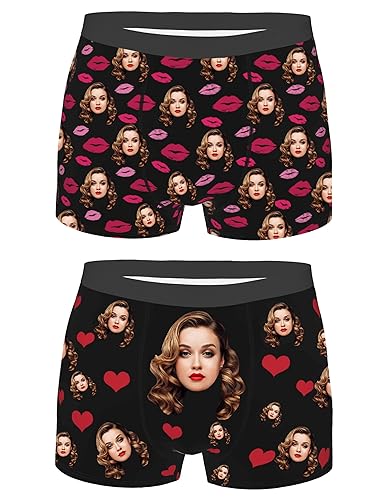Byxhuc Pack Boxers With Face, I Love My Girlfriend Heart Boxers