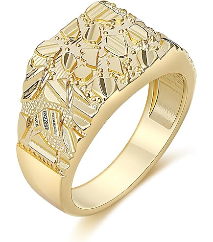Gold Bless All Men's 18K Gold Plated Carving Ring Property in