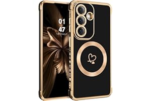 YINLAI Magnetic for Samsung Galaxy S26 Case, Slim Cute Love Hearts Pattern Design S26 Case with Camera Protection [Compatible