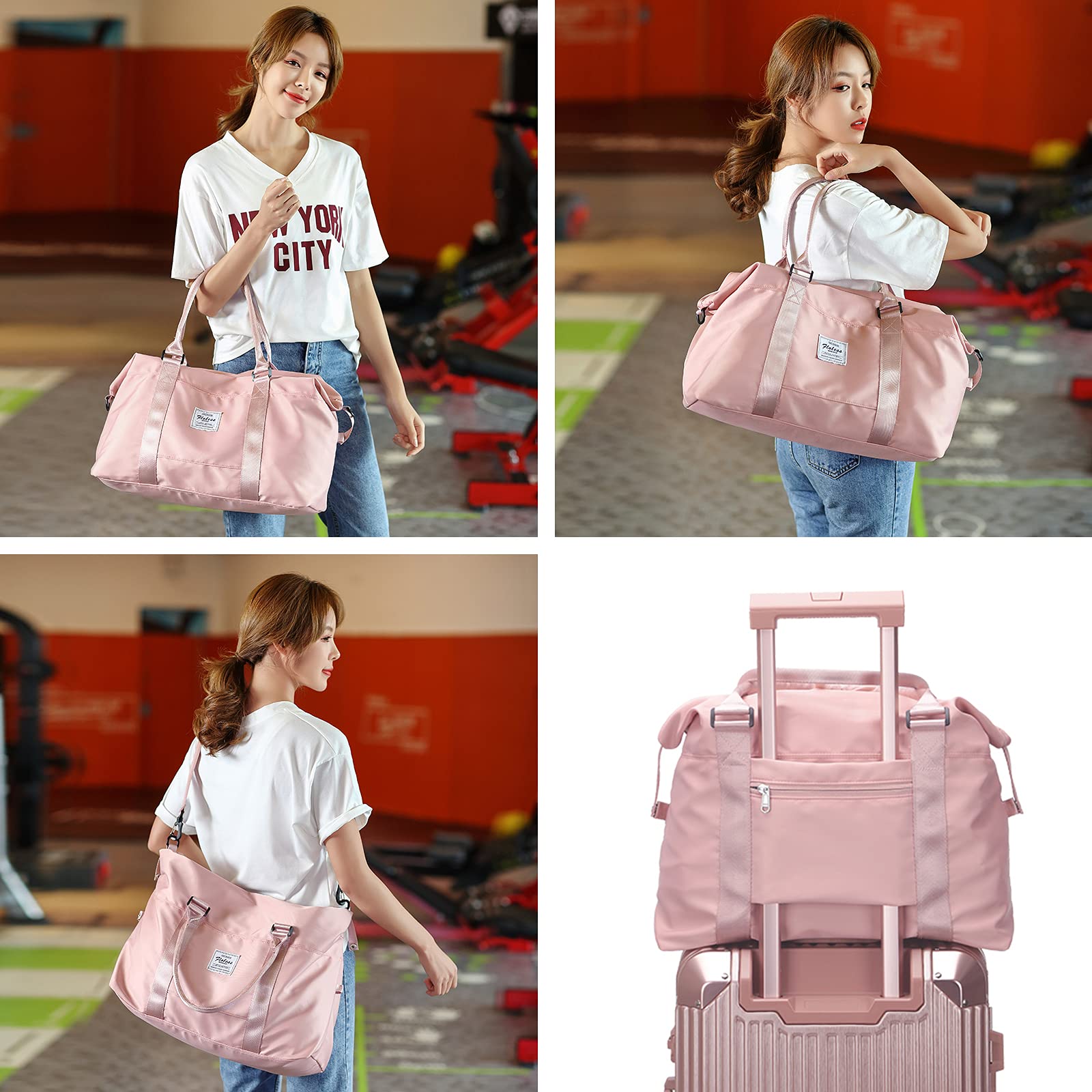 HYC00 Travel Duffel Bag,Sports Tote Gym Bag,Shoulder Weekender Overnight Bag for Women