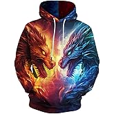 KAFFUL Unisex New Men's Novelty Hoodies Cool Animal Print Graphic Hoody Fleece Pullover Hooded Sweatshirts