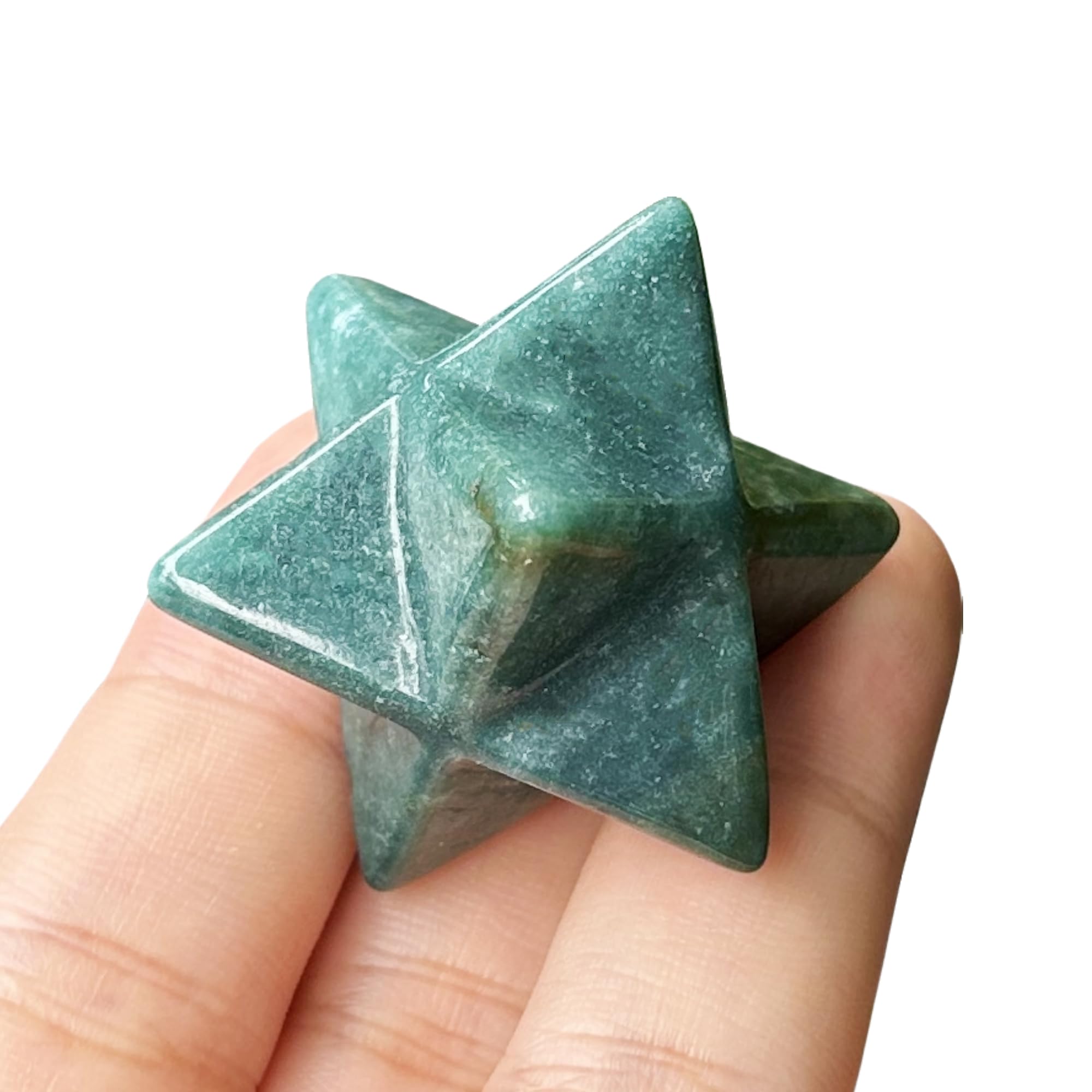 Manekieko Natural India Agate Merkaba Crystal Protection Sacred Meditation Energy Healing Chakra,25mm Hexagonal Star Crystals and Healing Stone
