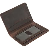 Mens Slim Minimalist Leather Wallet, Thin Bifold Credit Card Wallet for Men | Holds 8-10 Cards, Genuine Full Grain Leather, RFID Blocking Card Holder, Front Pocket Wallet, Business Card Case