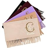 CALLIE Personalized Winter Scarf for Women, Floral Initial Design Shawl and Wraps with Name, Soft Warm Vintage Neck Scarf, Christmas Valentine’s Day Birthday Gift for Famliy Friend