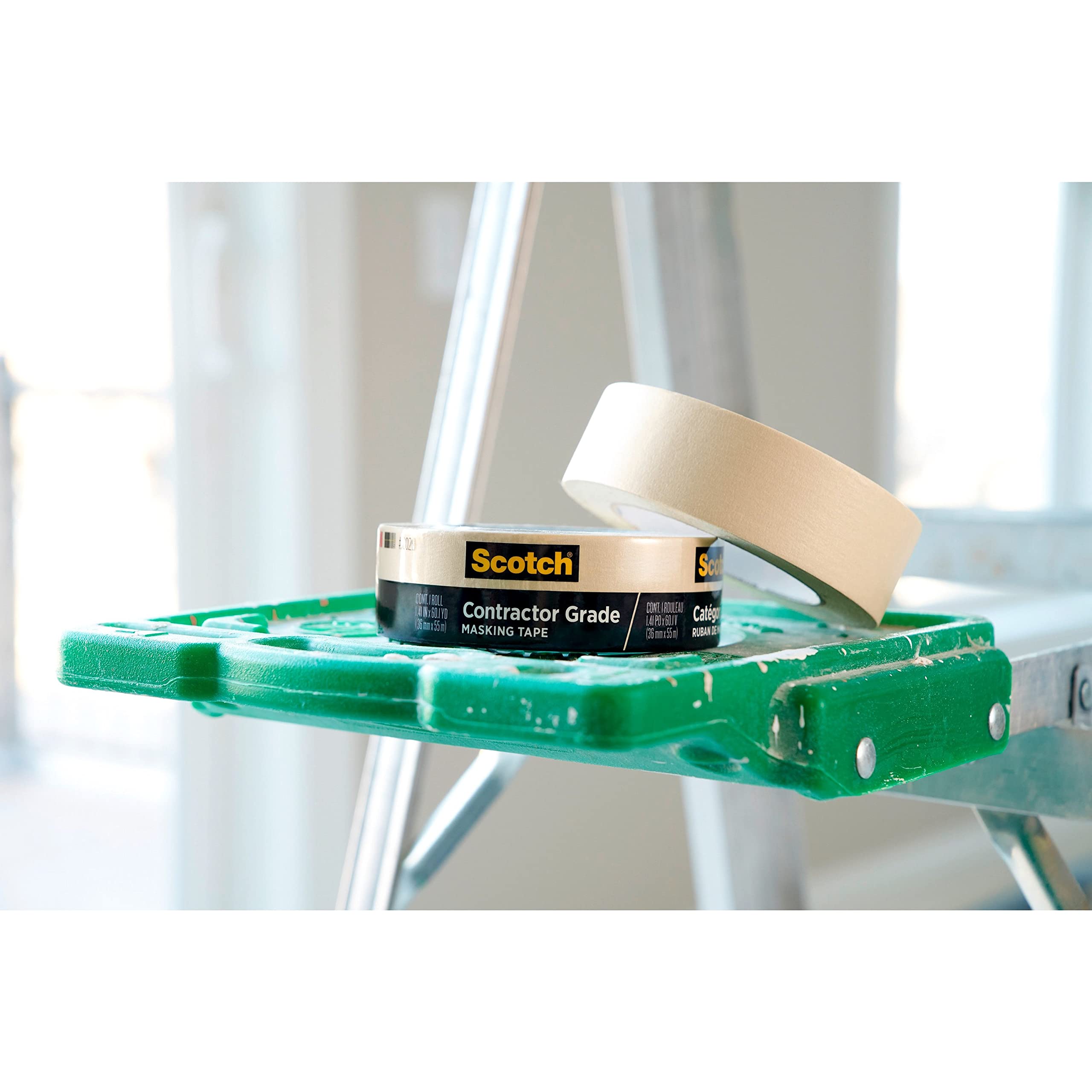 Scotch Contractor Grade Masking Tape, 0.94 inches by 60.1 Yards (540 Yards Total), 2020, 9 Rolls