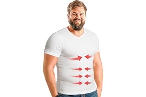 ARMSTRONG AMERICA Mens Compression T Shirt Gynecomastia | V Neck Slimming Undershirt Compression Shirt for Men. Mens Shapewear Body Shaper Top