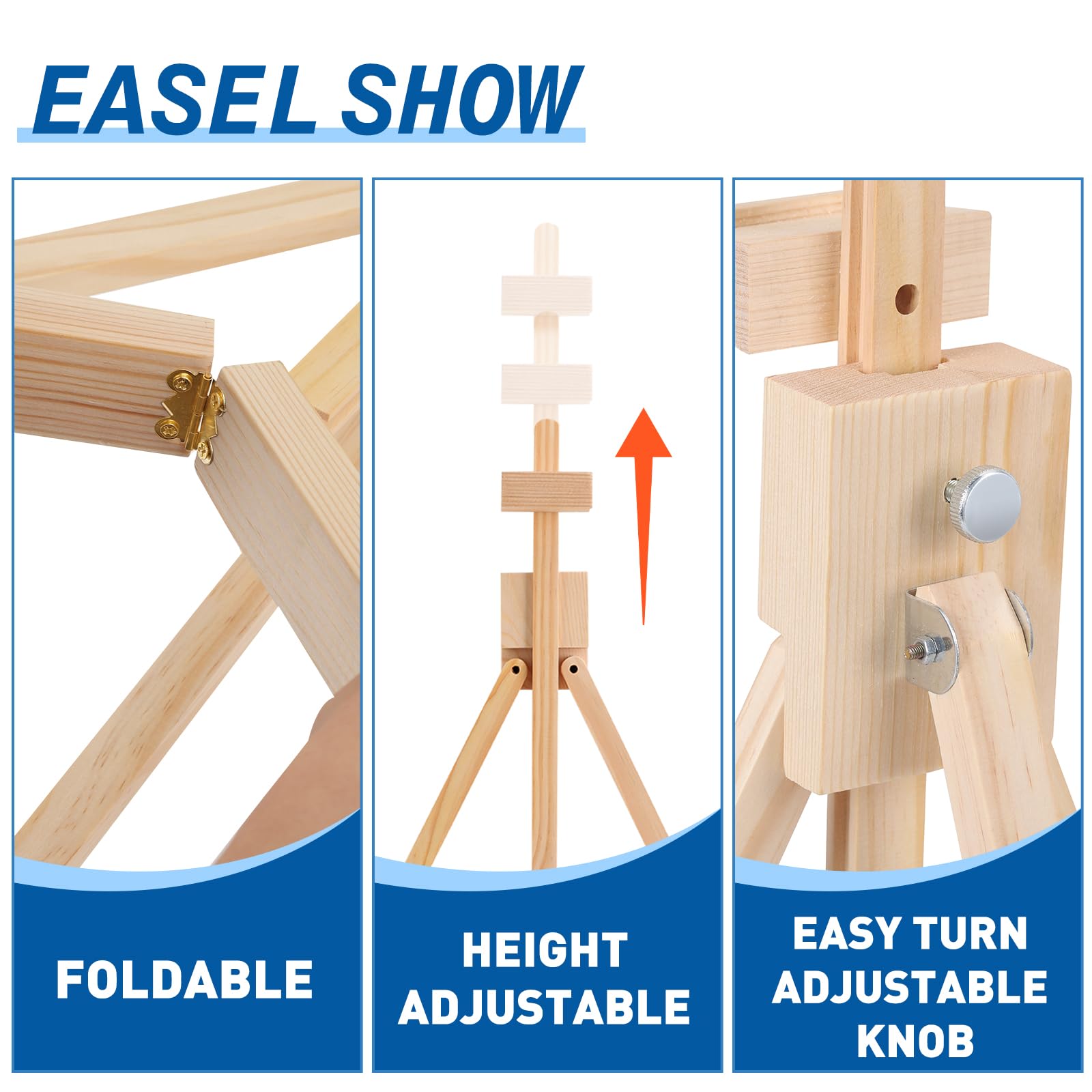 ESRICH Tabletop Easels for Painting,Painting Easel A-Type Adjustable Wooden Tabletop Easel Holds Highest to 21