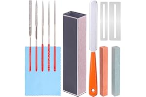 Tanstic 12Pcs Premium Guitar Luthier Tool Set Includes Fret Leveling Beam, 5Pcs Grinding File, Guitar Fret Crowning Luthier F