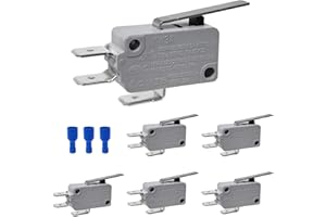 Yoiilnz 6Pcs Micro Limit Switch SPDT 1NO 1NC Hinge Lever Snap Action Type for Arduino,KW3A 16A 125/250V
