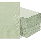 100 PCS Disposable Napkins Disposable Hand Towels, Soft and Absorbent Paper Guest Towels, Disposable Hand Towels Dinner Napkin for Bathroom, Kitchen, Parties, Weddings, Dinners, Decor (Green)