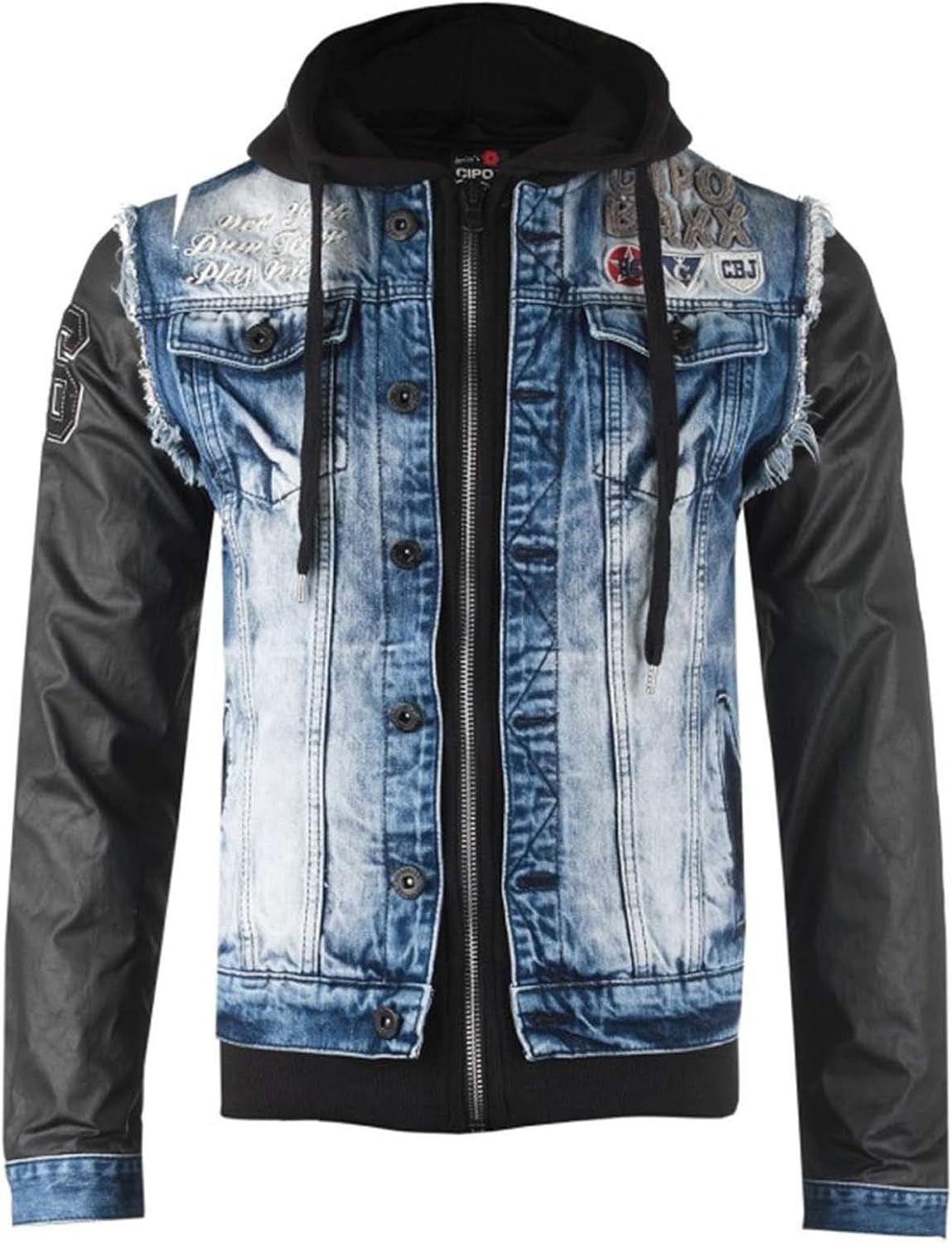 Cipo & Baxx WESTWOOD Mens Jeans Hood Jacket at Amazon Men’s Clothing store