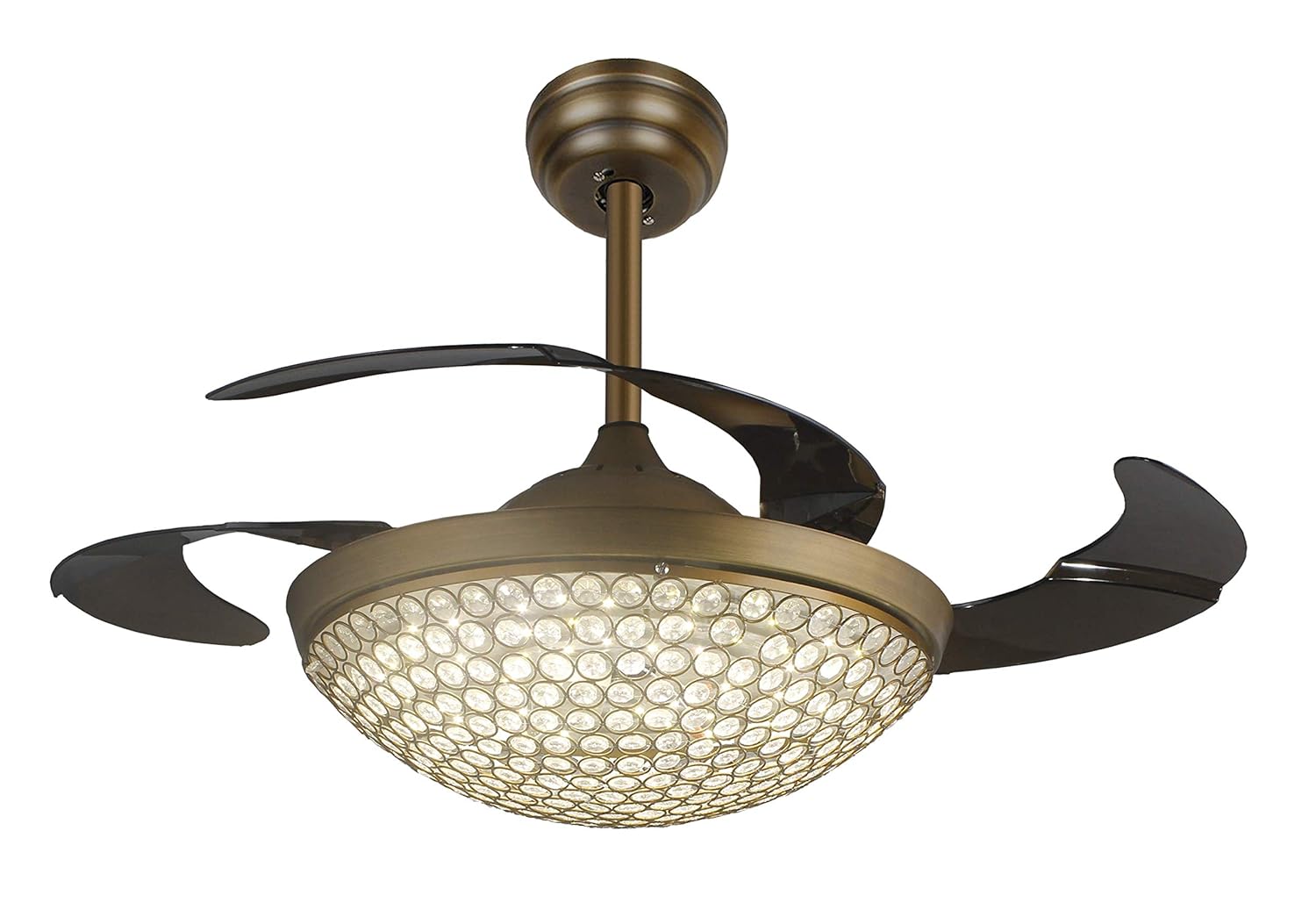 45 Inches Wide Ceiling Retractable Invisible Fan Clear Acrylic