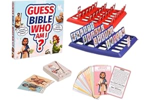 Guess Bible Who Am I Game - Classic 24 Holy Characters with Life Story & Verse Cards, Guess Bible Who Board Games for Kids Fa