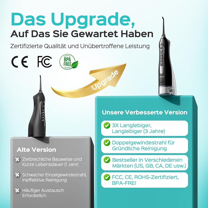 C20 Kabellose Munddusche Testsieger 2026 mit 300ML Tank