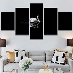 SIGNWIN 5 Panel Canvas Wall Art Bird on...