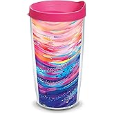 Tervis Etta Vee Happy Abstract Made in USA Double Walled Insulated Tumbler Travel Cup Keeps Drinks Cold & Hot, 16oz, Classic
