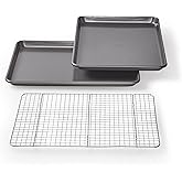 Chicago Metallic Professional Non-Stick Cookie and Jelly-Roll Pan Set with Cooling Rack, 17 by 12.25 Inches