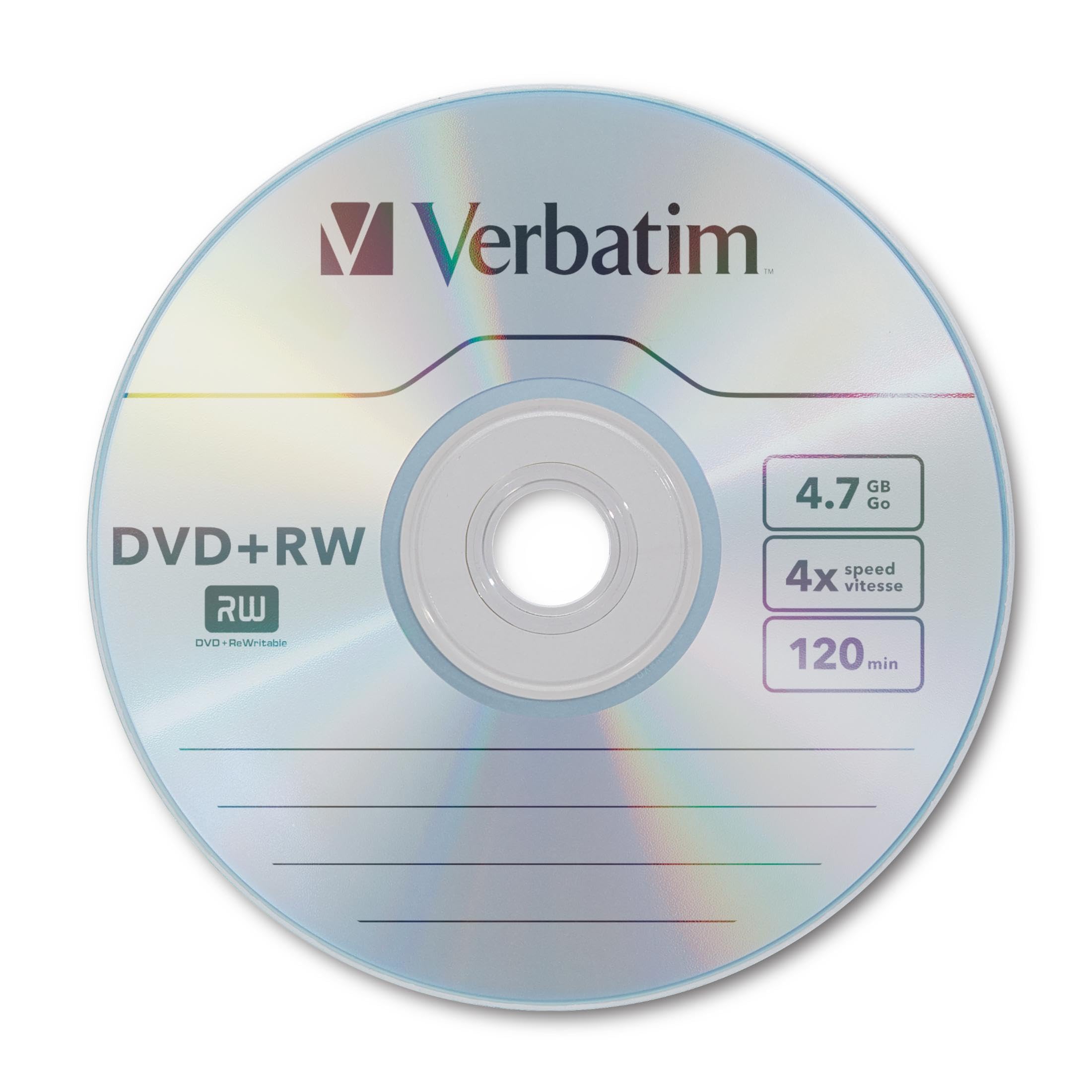 Verbatim DVD+RW 4.7GB 120Min Up to 4X Blank Discs Rewritable Up to 1000 times - 30pk Spindle