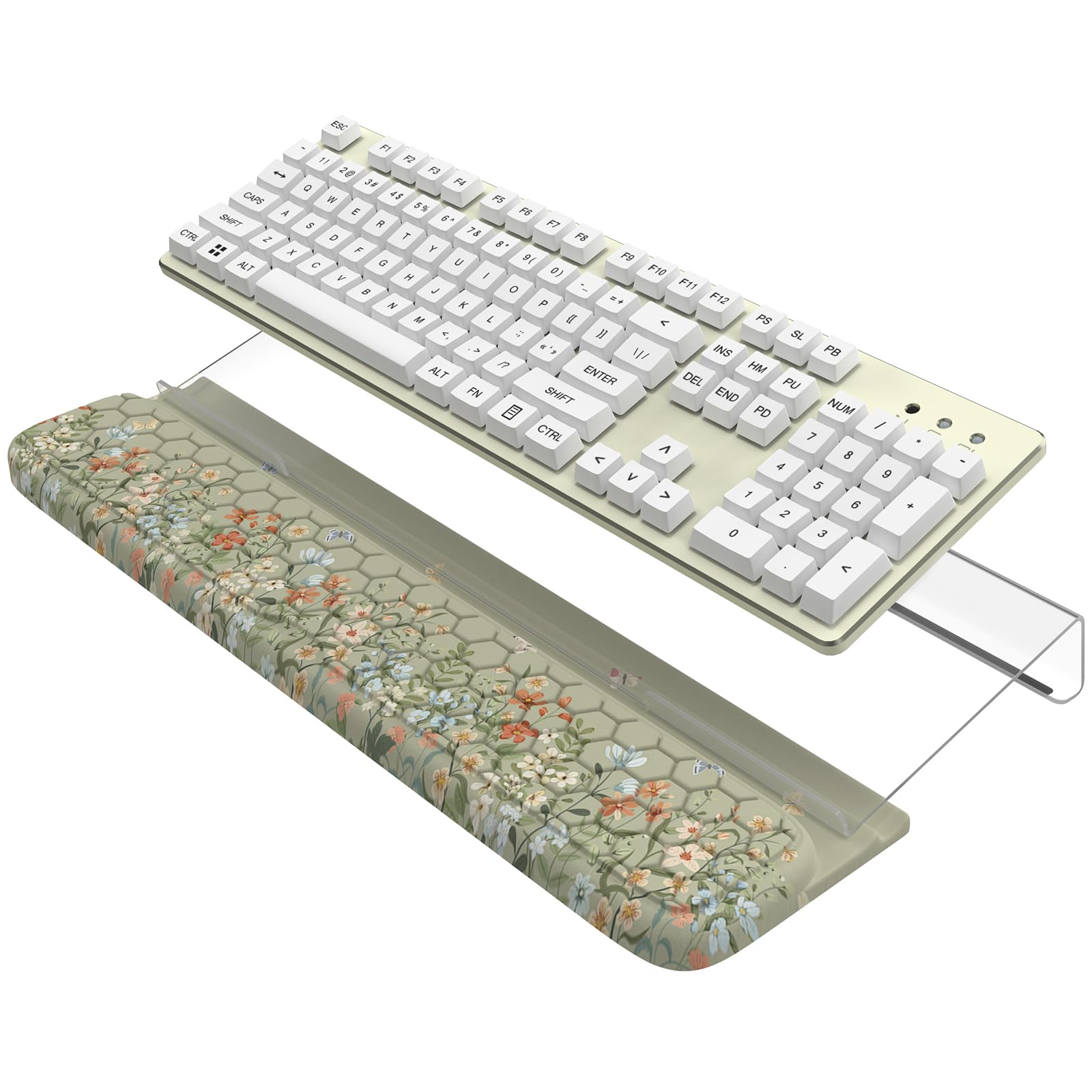 Photo 1 of HAOCOO Computer Keyboard Stand, Wrist Rest with 3-Level Height Adjustment, Acrylic Keyboard Holder for Comfortable Typing, Tilted Keyboard Rest, Desk Wrist Pad for Office, Home