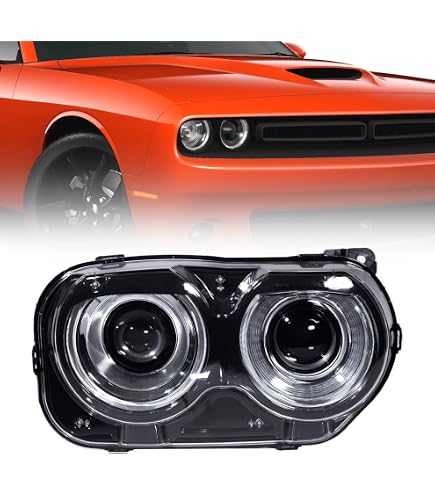 VLAND Projector Headlights Assembly w/LED DRL For 2015-23 Dodge Challenger Lamps