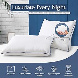 OFNEED King Size Set of 2 Bed Pillows for Sleeping